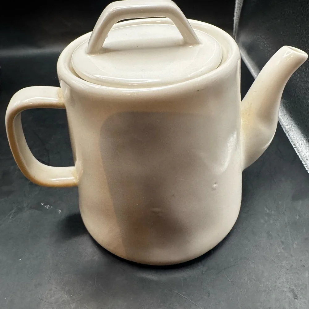 Rae Dunn “ Tea ” Tea Pot Glossy White Ceramic Minimalistic Artisan Collection